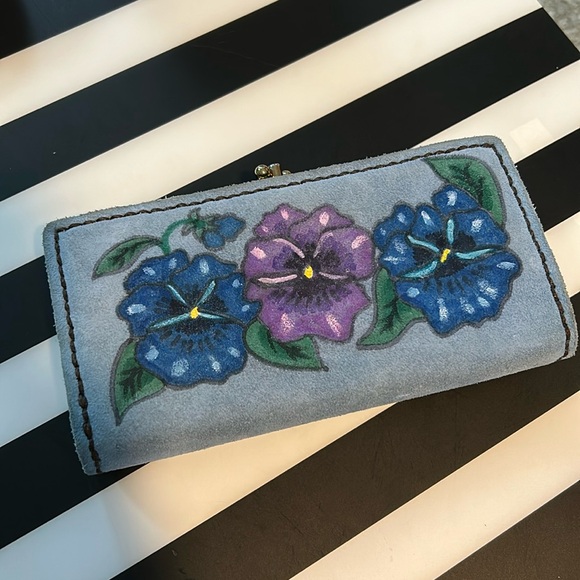 Vintage Blue Suede Wallet - Picture 1 of 9